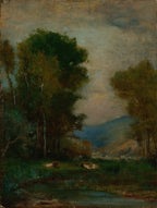 Cows By A Stream