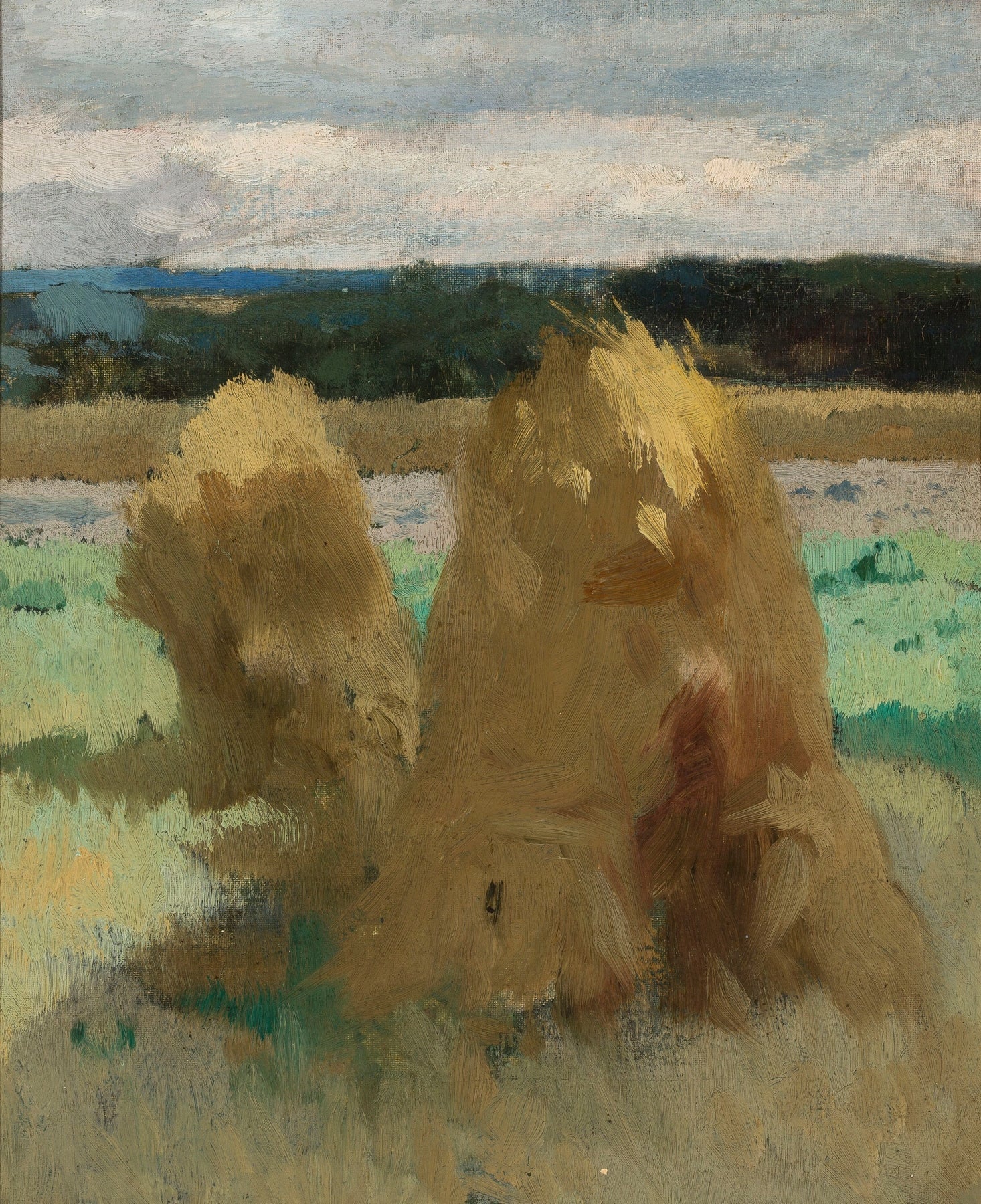Rye sheaves in the field, study for the triptych ‘Bread’ (1908)
