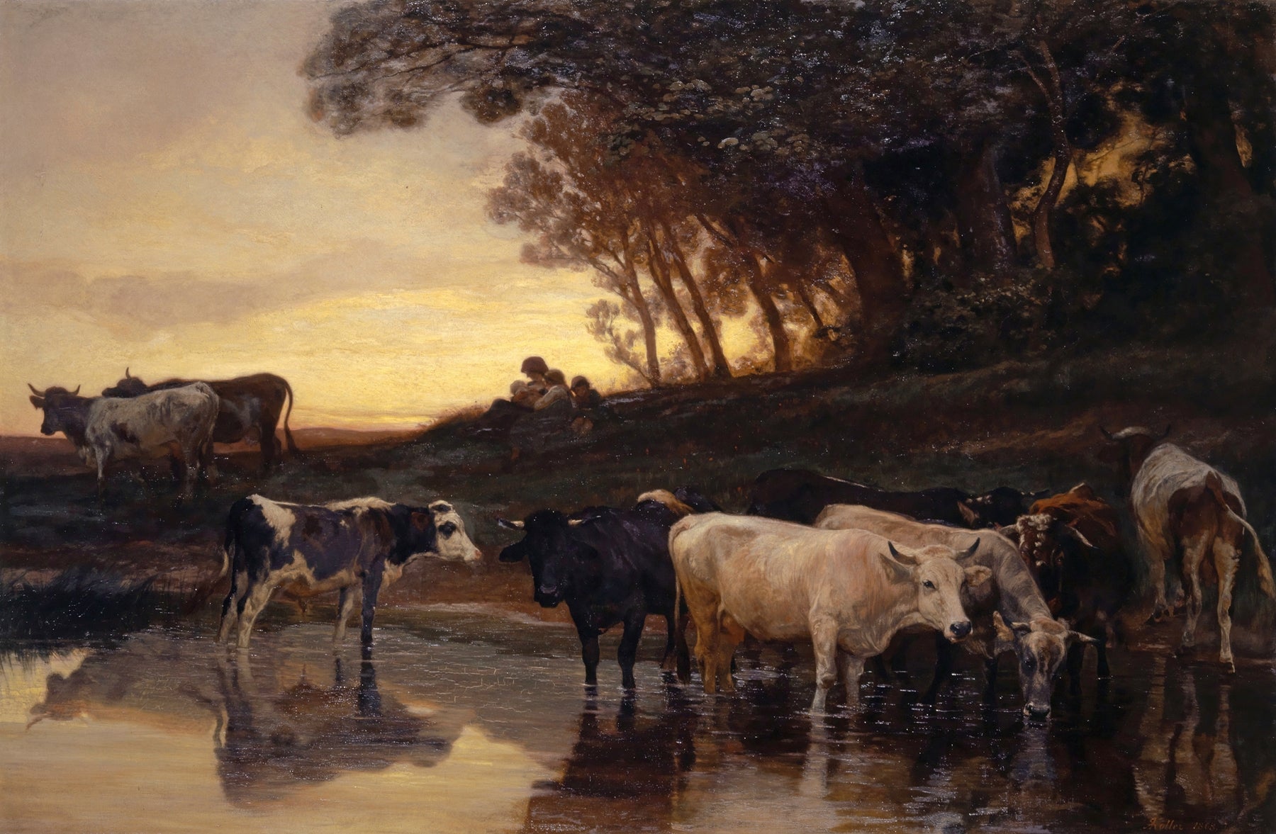 Cows at the Watering Place (1868)