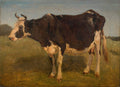 Black and white cow standing. Study (1845)