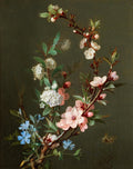 A Still Life with Branches of Cherry Blossom, Periwinkle, and Viburnum Together with a Butterfly (1846)