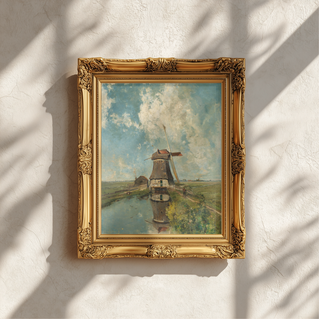 A Windmill on a Polder Waterway