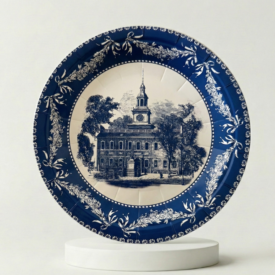 The Independence Blue Paper Salad Plates